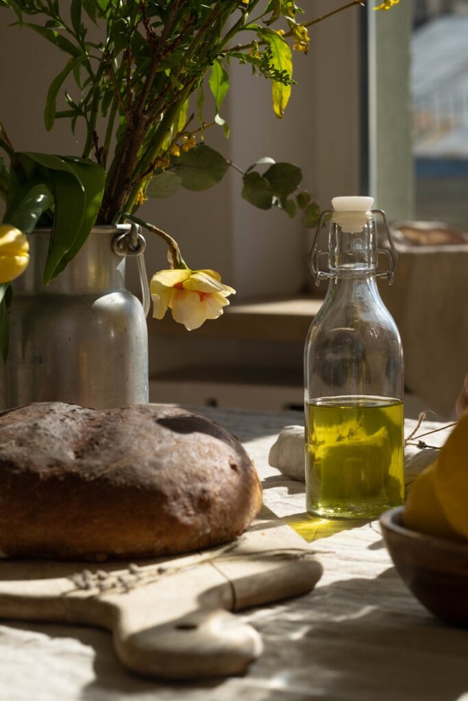 sourdough bread on wooden chopping board
